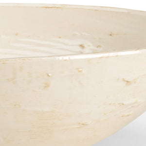 Chelsea House Ceramic Antique White Hand-Glazed Bowl — Euro-Inspired 21" Centerpiece For Fruit, Linens, Seasonal Decor 382614