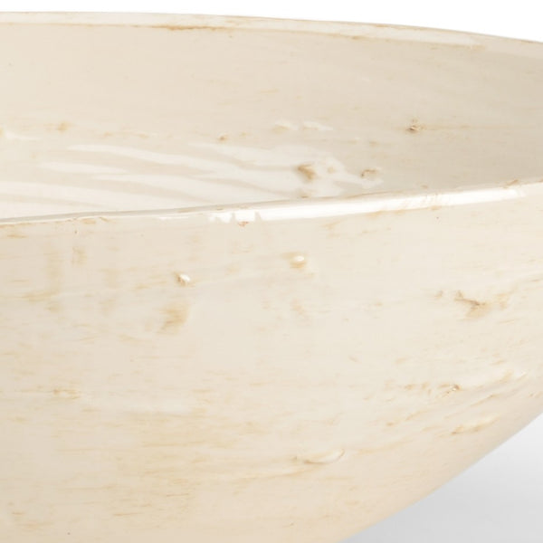 Chelsea House Ceramic Antique White Hand-Glazed Bowl — Euro-Inspired 21" Centerpiece For Fruit, Linens, Seasonal Decor 382614