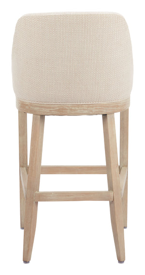 Zuo Modern Calmo Barstool Beige - Modern Design Meets Functionality With Premium Comfort For Your Home Space Beige 100% Polyester,Plywood,Solid Ash Wood 110647-zuo-modern
