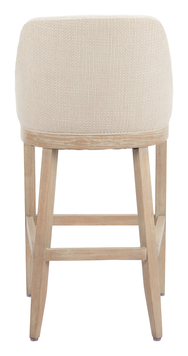 Zuo Modern Calmo Barstool Beige - Modern Design Meets Functionality With Premium Comfort For Your Home Space Beige 100% Polyester,Plywood,Solid Ash Wood 110647-zuo-modern