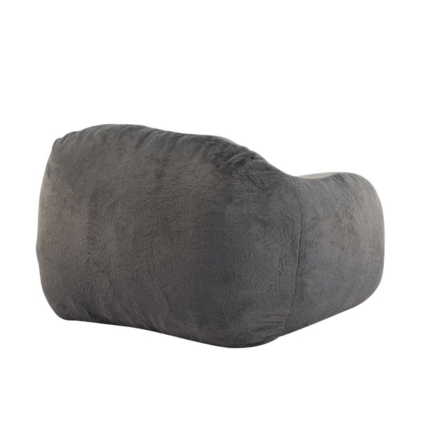 English Elm Christopher Knight Home® - Sezze Gray Faux Fur Bean Bag Chair - Shredded Memory Foam, Hypoallergenic, Space-Saving Comfort N775P265552G