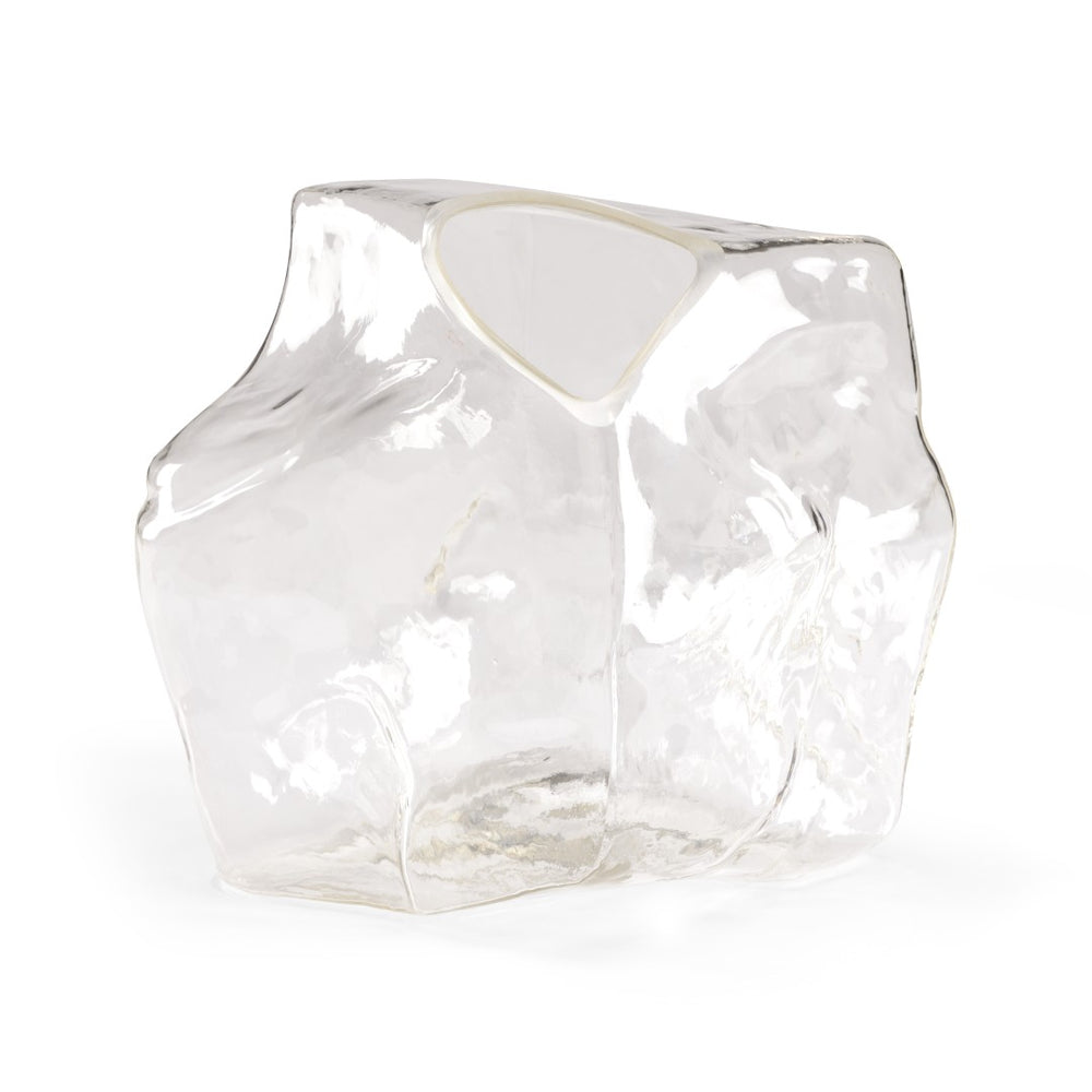 Chelsea House Ashley Glass Accent Sculptural Clear Vase 10"H — Modern Tapered Mouth, High-Clarity Glass For Florals And Decor 382667