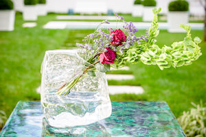 Chelsea House Ashley Glass Accent Sculptural Clear Vase 10"H — Modern Tapered Mouth, High-Clarity Glass For Florals And Decor 382667