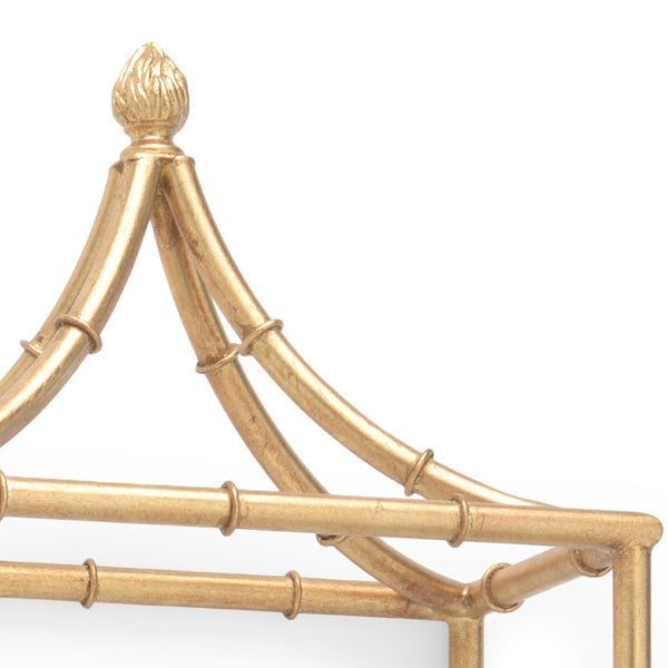 Chelsea House Pagoda Gold Leaf Wall Shelf With Bamboo Iron Frame — 4-Tier Asian-Inspired Display, Ready To Hang 382668
