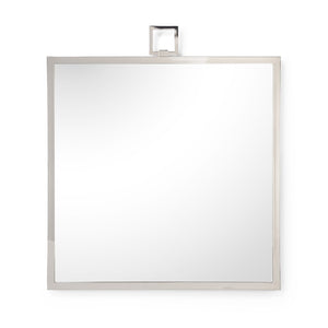 Chelsea House Square Mirror Polished Nickel Frame 36.5"X32" — Modern Iron Frame, Tarnish-Resistant, Gallery-Ready DéCor 382678