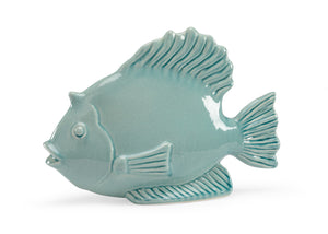 Chelsea House Celadon Fish Figurine By Bradshaw Orrell - Crackle Glaze Porcelain Coastal Decor, 15" H X 22" W 382709