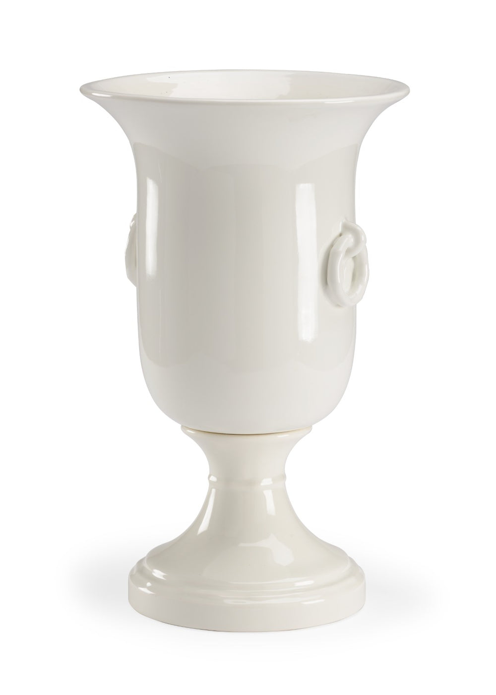 Chelsea House Ring Porcelain Vase With Sculptural Ring Handles — Off-White Glazed Urn, 18" Tall Centerpiece Accent 382712