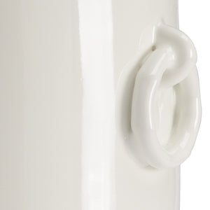 Chelsea House Ring Porcelain Vase With Sculptural Ring Handles — Off-White Glazed Urn, 18" Tall Centerpiece Accent 382712