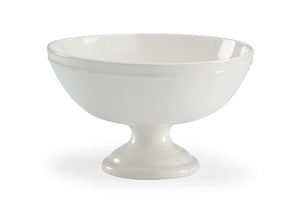 Chelsea House Pedestal Porcelain Centerpiece Bowl By Bradshaw Orrell — Off-White Glazed 14" Width, Elegant Decor 382714