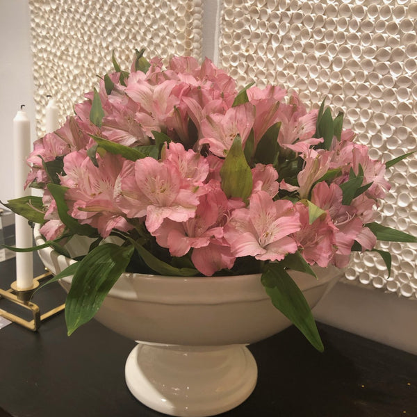 Chelsea House Pedestal Porcelain Centerpiece Bowl By Bradshaw Orrell — Off-White Glazed 14" Width, Elegant Decor 382714