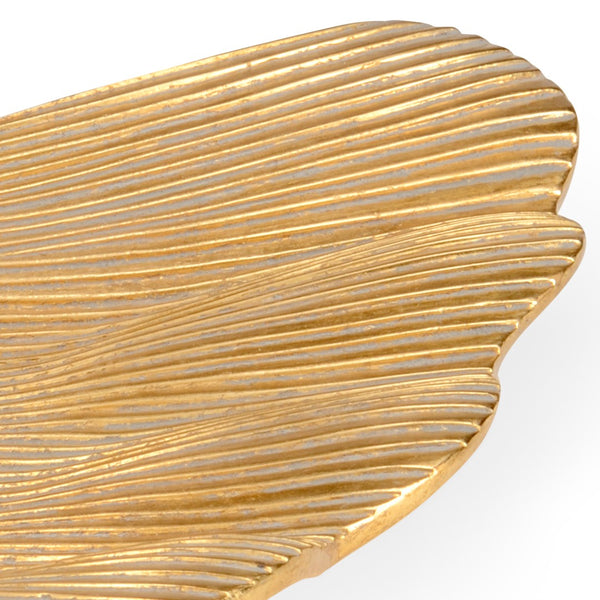 Chelsea House Lotus Antique Gold Leaf Trays Set Of 3 — Sculptural Nesting Lotus Leaves For Jewelry, Keys, Decor 382725