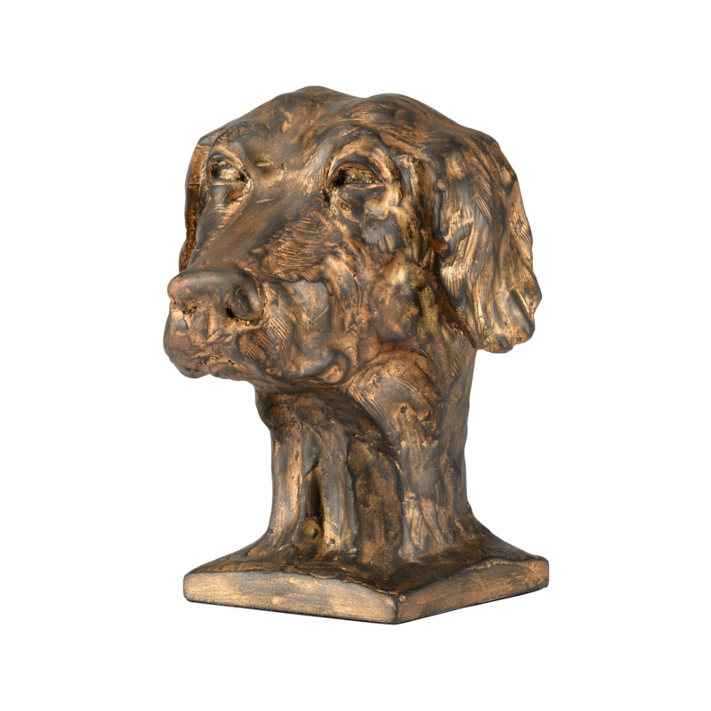 Chelsea House Dog Antique Gold & Bronze Accent Sculpture — Compact 7" Decorative Dog Figurine For Shelves, Mantels, Vignettes 382726