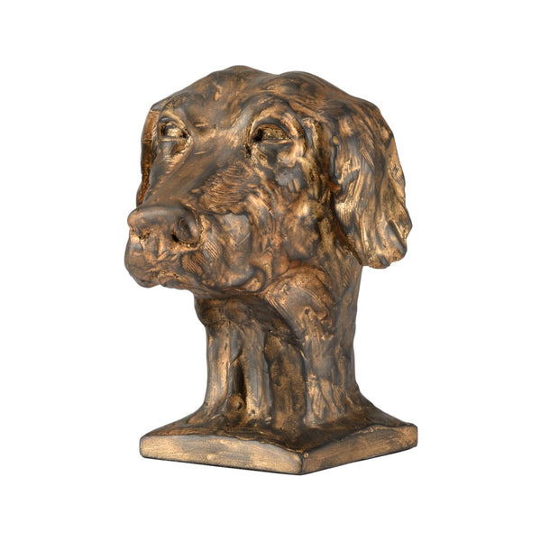 Chelsea House Dog Antique Gold & Bronze Accent Sculpture — Compact 7" Decorative Dog Figurine For Shelves, Mantels, Vignettes 382726