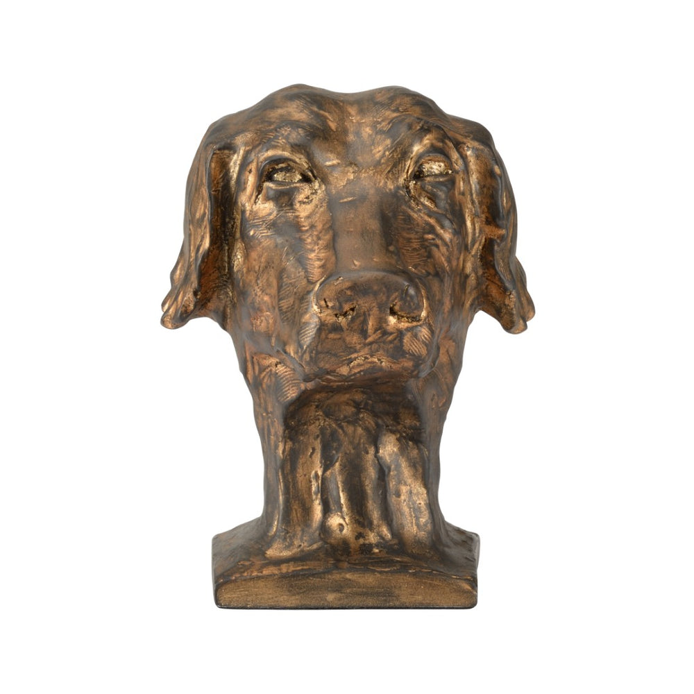 Chelsea House Dog Antique Gold & Bronze Accent Sculpture — Compact 7" Decorative Dog Figurine For Shelves, Mantels, Vignettes 382726