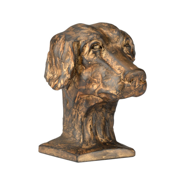 Chelsea House Dog Antique Gold & Bronze Accent Sculpture — Compact 7" Decorative Dog Figurine For Shelves, Mantels, Vignettes 382726