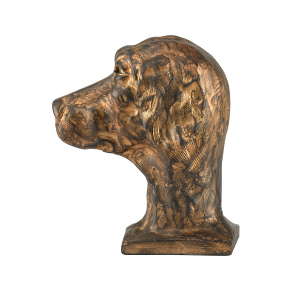 Chelsea House Dog Antique Gold & Bronze Accent Sculpture — Compact 7" Decorative Dog Figurine For Shelves, Mantels, Vignettes 382726