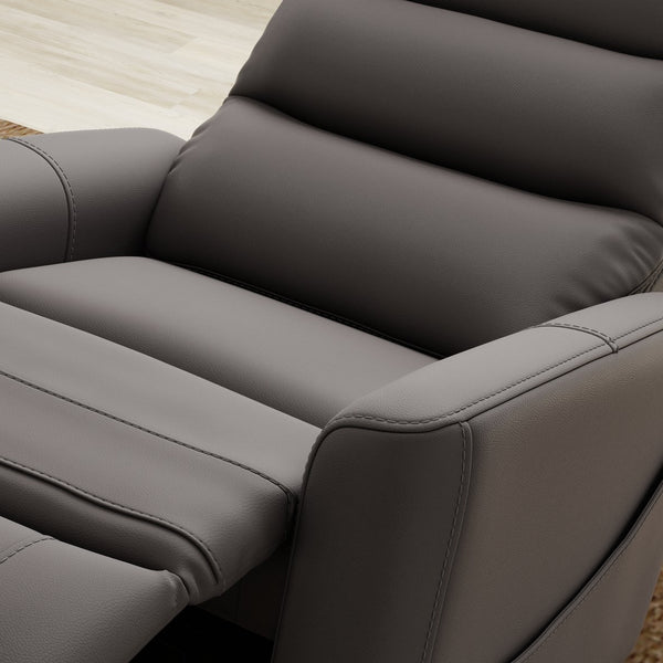 English Elm Faux Power Lift Chair with Premium Faux Leather, USB Charging, Side Pockets & Quiet Motor Recline Grey B339P409530