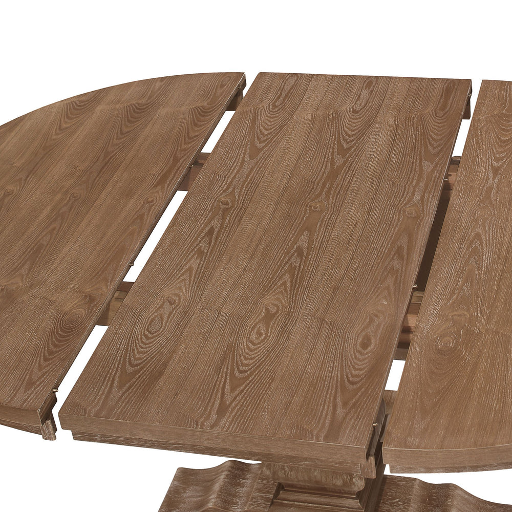 English Elm Christopher Knight Home® - Oval Extension Dining Table – Elegant Rubberwood Design With Natural Finish & Pedestal Base For Style N771P355872G_N771P355873G