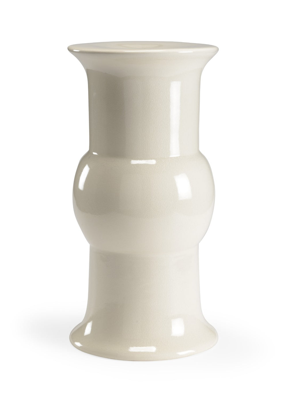 Chelsea House Garden Stool Cream Crackle Glaze Porcelain 20.5"H X 10"W Compact Indoor-Outdoor Seat Side Table Accent 382877