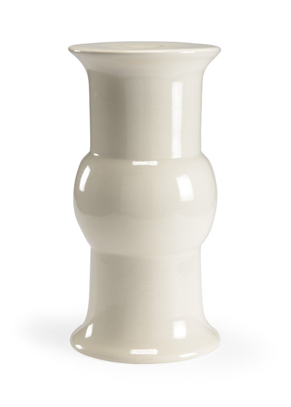 Chelsea House Garden Stool Cream Crackle Glaze Porcelain 20.5"H X 10"W Compact Indoor-Outdoor Seat Side Table Accent 382877