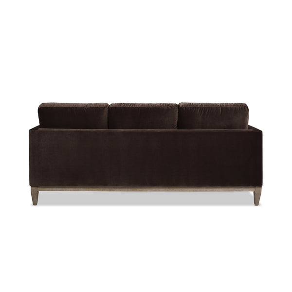 English Elm Jennifer Taylor Home - Knox 84" Modern Farmhouse Sofa In Deep Brown Velvet - Family-Friendly Comfort & Style For Your Home B2719P238332
