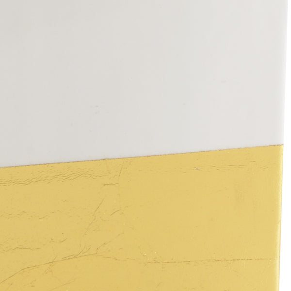 Chelsea House Rachel Vase — White Glazed Ceramic Canister With Hand-Applied Gold Leaf Trim, 16" Modern Accent 382958