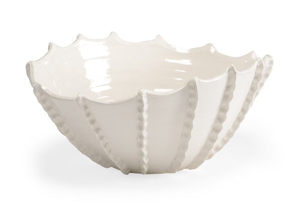 Chelsea House Bond Street Italian White Glazed Planter — Handcrafted Ceramic Bowl For Plants, Fruit & Decor (20.25"W) 382975