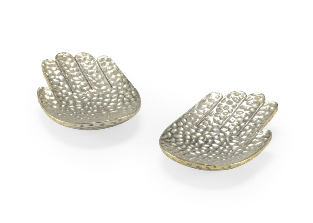 Chelsea House Small Silver Hands Pair — Antique Silver Trinket Holders For Keys, Jewelry & Entry Table Decor 382994