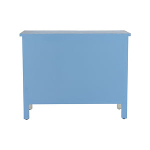 Chelsea House Milford Bone Inlay Chest With Blue-White Fish Scale Pattern, 4 Drawers, Coastal Artisan Statement 382998