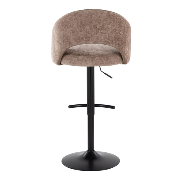 English Elm Adjustable Swivel Barstools Set of 2 Fabric Seat Black Metal Base Kitchen Counter Brown B202S02001