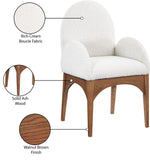 Waldorf Cream Boucle Fabric Dining Chair 382Cream-AC Meridian Furniture