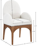 Waldorf Cream Boucle Fabric Dining Chair 382Cream-AC Meridian Furniture