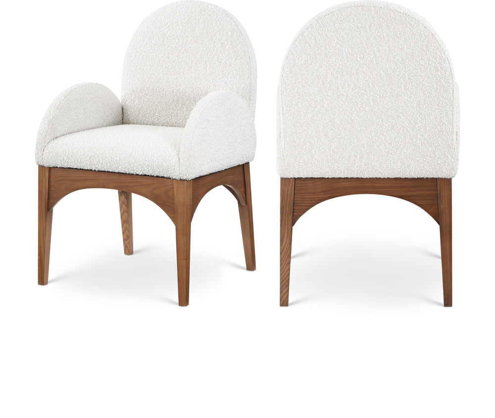 Waldorf Cream Boucle Fabric Dining Chair 382Cream-AC Meridian Furniture