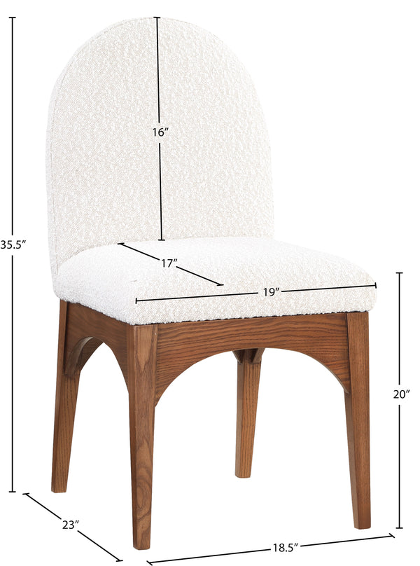 Waldorf Cream Boucle Fabric Dining Chair 382Cream-SC Meridian Furniture