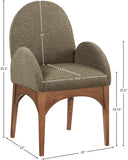 Waldorf Olive Boucle Fabric Dining Chair 382Olive-AC Meridian Furniture