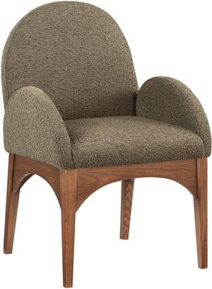 Waldorf Olive Boucle Fabric Dining Chair 382Olive-AC Meridian Furniture