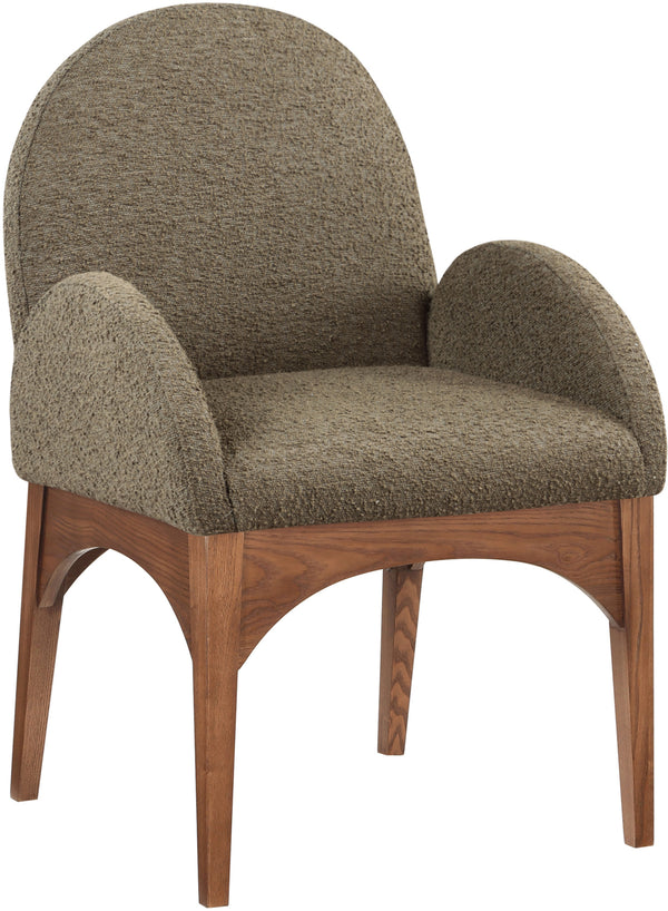 Waldorf Olive Boucle Fabric Dining Chair 382Olive-AC Meridian Furniture