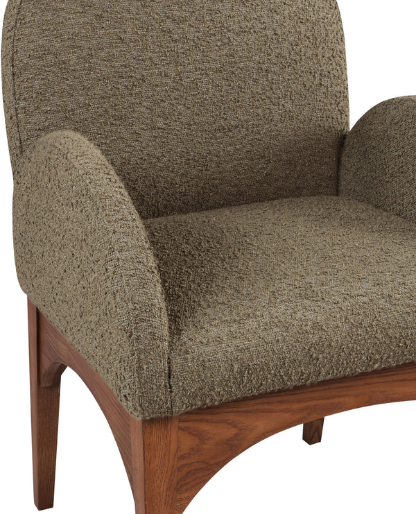 Waldorf Olive Boucle Fabric Dining Chair 382Olive-AC Meridian Furniture