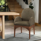 Waldorf Olive Boucle Fabric Dining Chair 382Olive-AC Meridian Furniture