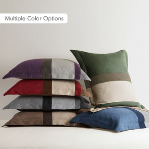 JLA Home Comfort Spaces - Pieced Faux Suede Comforter Set with Modern Two-Tone Colorblock, Oeko-Tex Certified Softness Green AM10-0298
