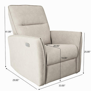 English Elm Top Rated Mid-century Recliner with Infinite Positions Italian Suede High-back Lounge Chair B183P232040