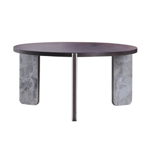 English Elm Set of 2 Round Sintered Stone Nesting Tables Sleek Modern Accent for Living Rooms W2899P405895