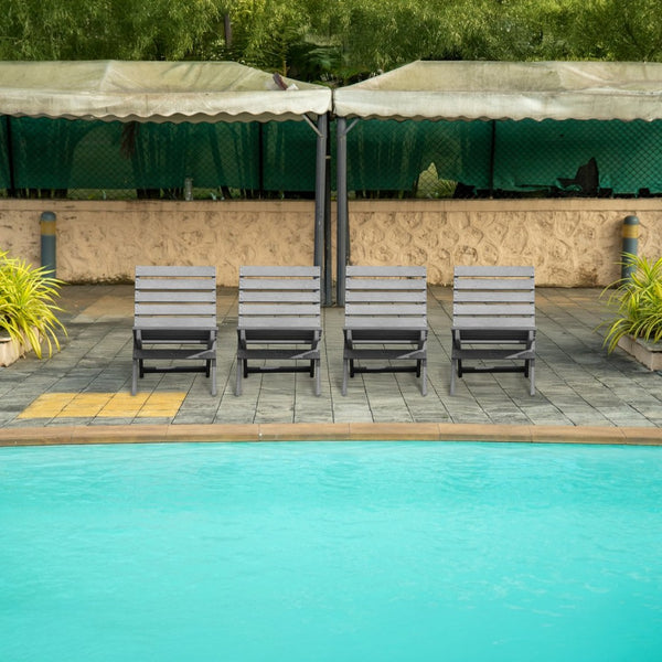 English Elm Grandcourt Recycled Hdpe Outdoor Folding Chair with Marine Grade Hardware for Patio Use Gray B2745P409670
