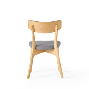 English Elm Caleb Mid Century Upholstered Dining Chairs Rubberwood Tapered Legs Set of 2 Dark Gray,Natural N768P379763O