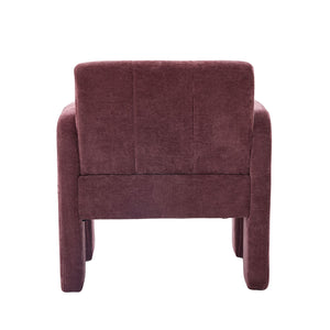 English Elm Modern Ergonomic Armchair with Generous Curved Armrests, Chenille Upholstery, 500lb Capacity, Cozy Lounge Seat WINE RED W395P380521