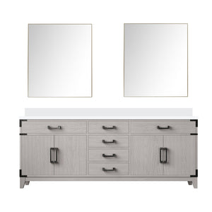 English Elm White Oak Double Bath Vanity Set With Cultured Marble Tops & Mirrors - Stylish Storage Solution For Two B2731S01618-GIGA