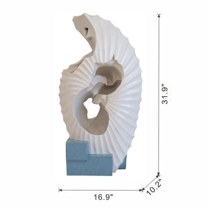 English Elm 16.9x10.2x31.9" Sculptural Polyresin Indoor Outdoor Fountain with Light Cascading Flow W2078138947