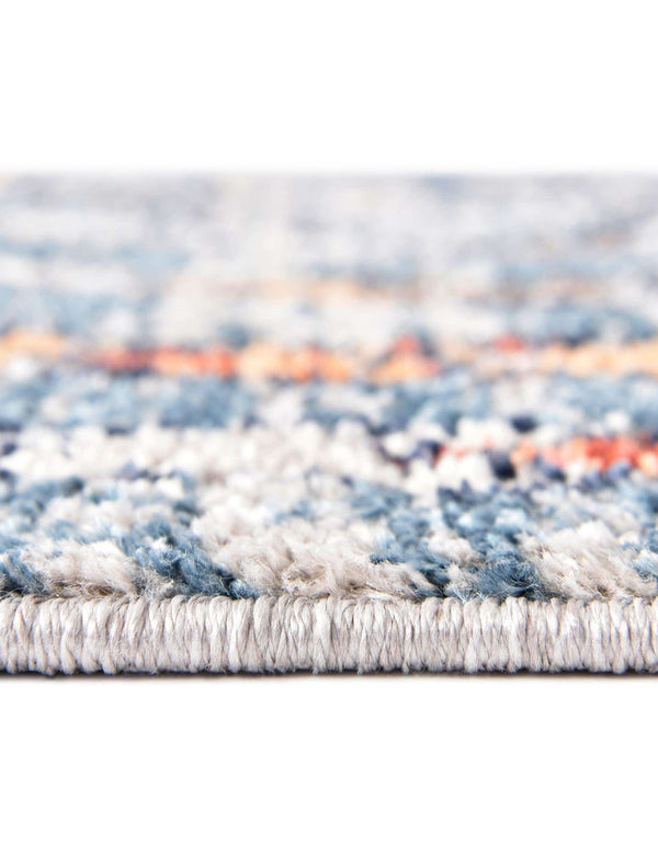 Unique Loom Aramis Aras Machine Made Tribal Rug Blue, Ivory/Navy Blue/Rust Red/Terracotta/Light Brown 10' 0" x 10' 0"