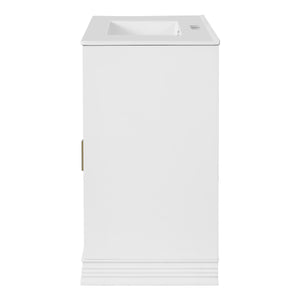 English Elm 36" Luxurious Bathroom Vanity with Ceramic Sink and Soft-Close Doors, Solid Wood Frame, Adjustable Shelves White N710P288944K
