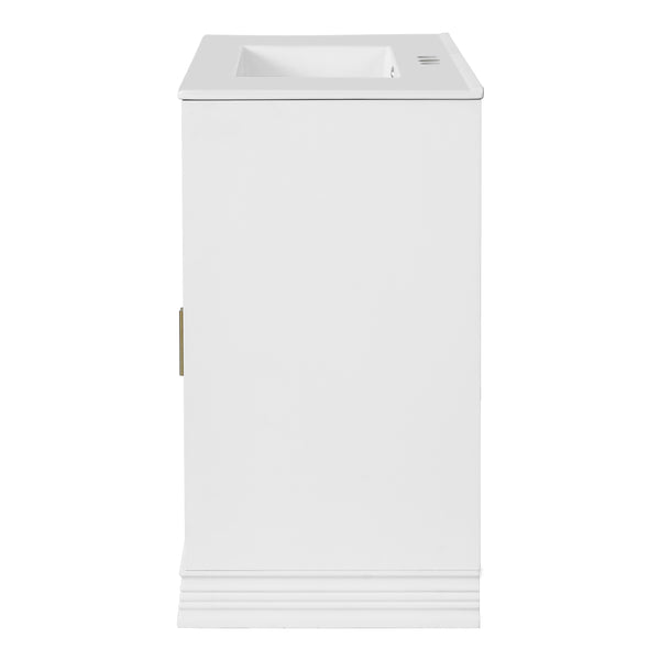 English Elm 36" Luxurious Bathroom Vanity with Ceramic Sink and Soft-Close Doors, Solid Wood Frame, Adjustable Shelves White N710P288944K